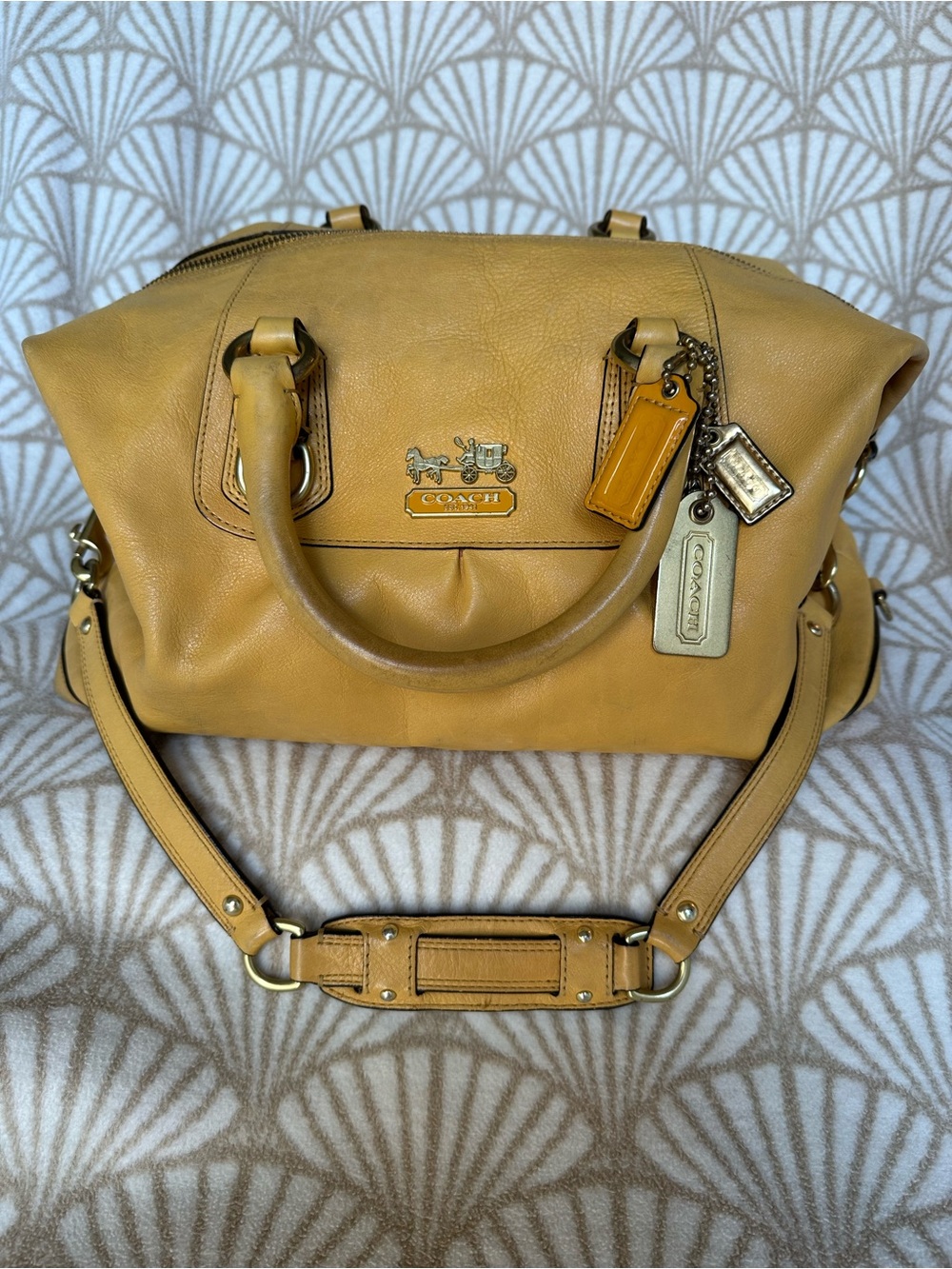 Coach Mustard Yellow Leather Satchel with Tags